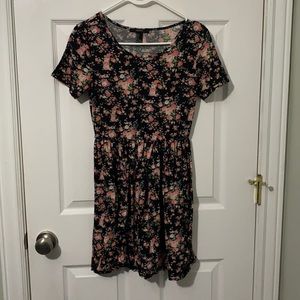 Black and pink floral dress